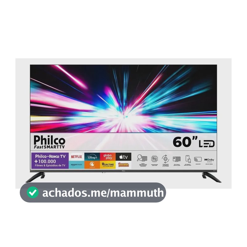 Smart Tv Philco 60  P60crb 4k Uhd Led Roku Dolby Audio Wi-fi