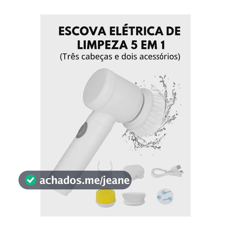 Escova Elétrica De Limpezarecarregável Usb 5 Em 1 Ou 7 Em 1 Hlq 01 5 Em 1