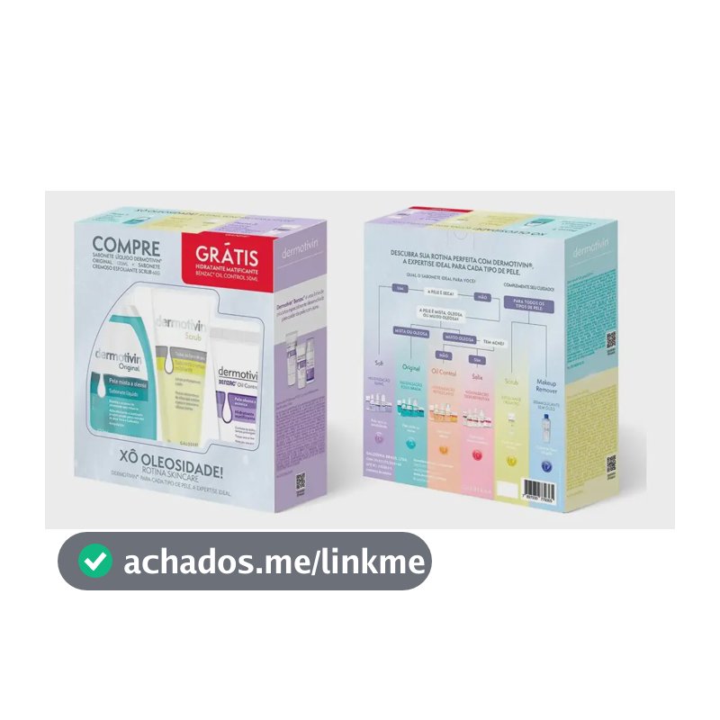 Kit Sabonete + Scrub + Hidra Benzac Dermotivin Oleosa Dia/noite