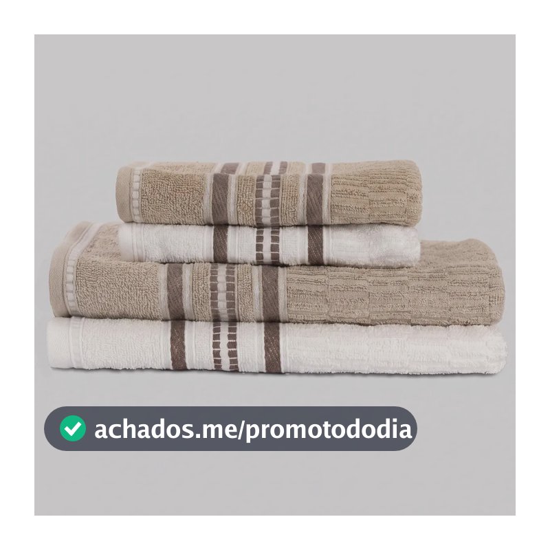 Jogo de Toalha Standard (4 Peças) Branco+Bege - Mercado Livre Basics