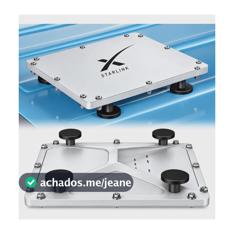 Kit Suporte Magnético Profissional Avançado Para Starlink Mini, Montagem de Liberação Rápida para Telhado, Antena Satelital de Alta Performance, Sinal Estável, Compatível com Veículos, RV e Barco