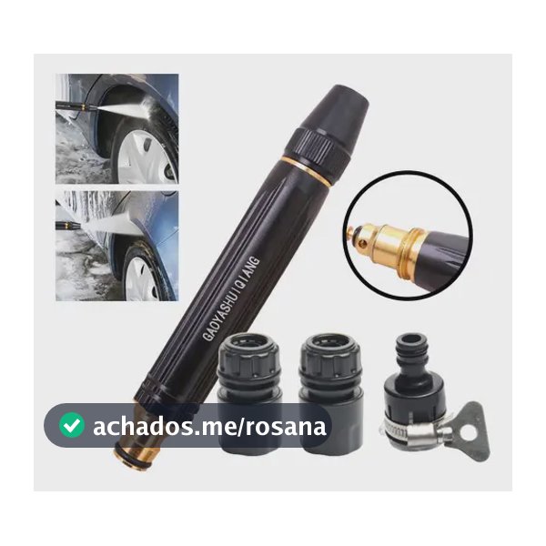 Kit 3 em 1 Bico Pressurizador Alta Pressão Mangueira Alumínio Esguicho