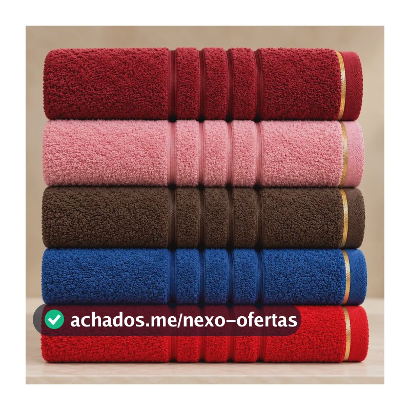 Kit 5 Toalhas De Banho 70x1,40 Atacado 100% Algodão Luxo Multicolorido