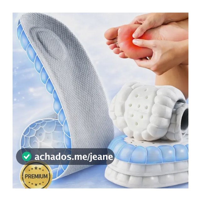Palmilha Ortopédica Gel 4d Nuvem Altíssimo Conforto