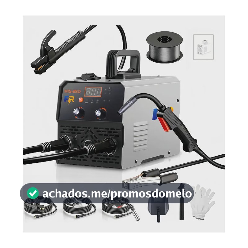 Máquina Solda Inversora Mig 250 Sem Gás 3 Em 1 Mma Tig Portá Cinza-220v 220v