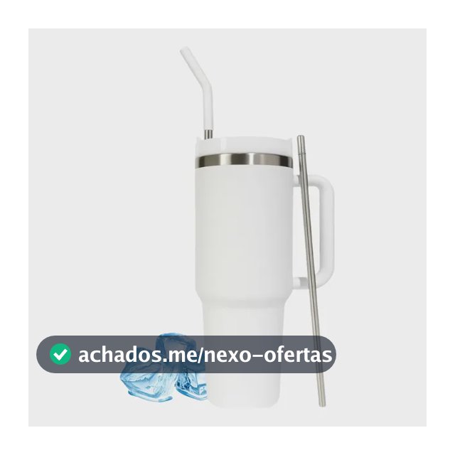 Copo Termico 1200ml Aço Camada Dupla Com Alça Canudo Inox