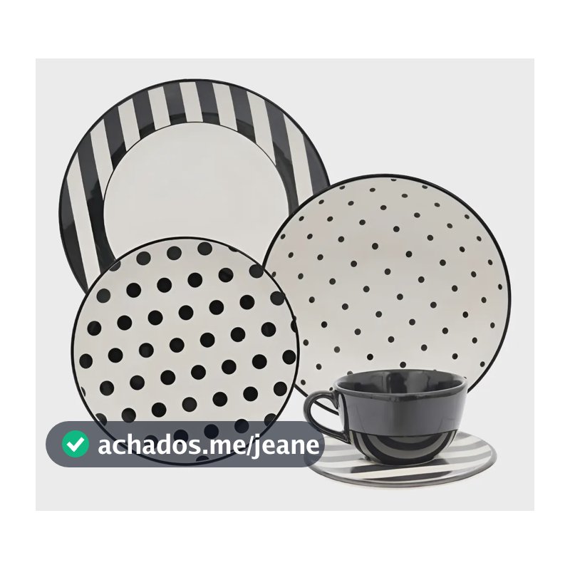 Aparelho De Jantar E Chá 20 Peças Unni Stripes And Dots
