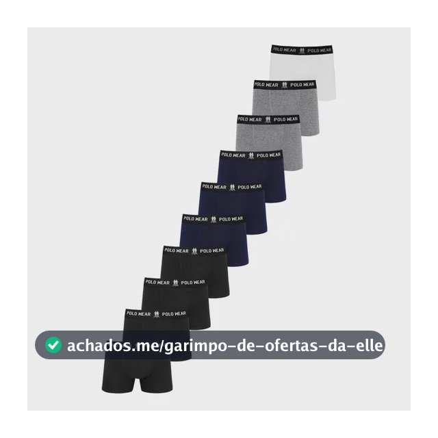 Kit 10 Cuecas Algodão Polo Wear Sortido