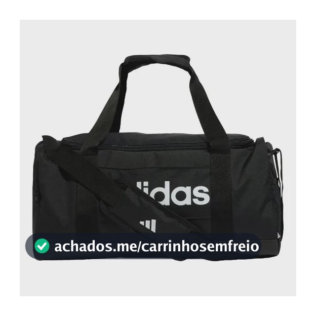 Mala Duffel Pequena Linear adidas Preto / Black / Black / White Linear