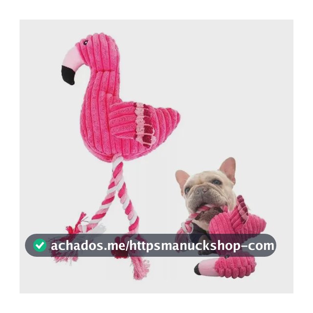Brinquedo Pet Cães Flamingo Pelúcia 34cm Com Corda E Apito Rosa-chiclete Flamingo
