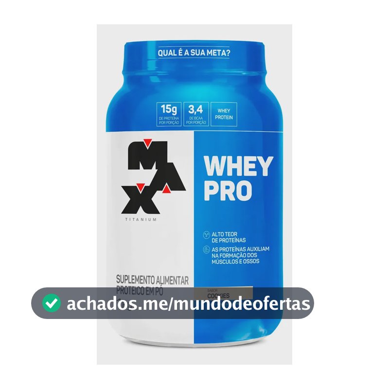 Proteína Max Titanium Whey Pro Concentrado Em Pó Sabor Cookies X 1kg