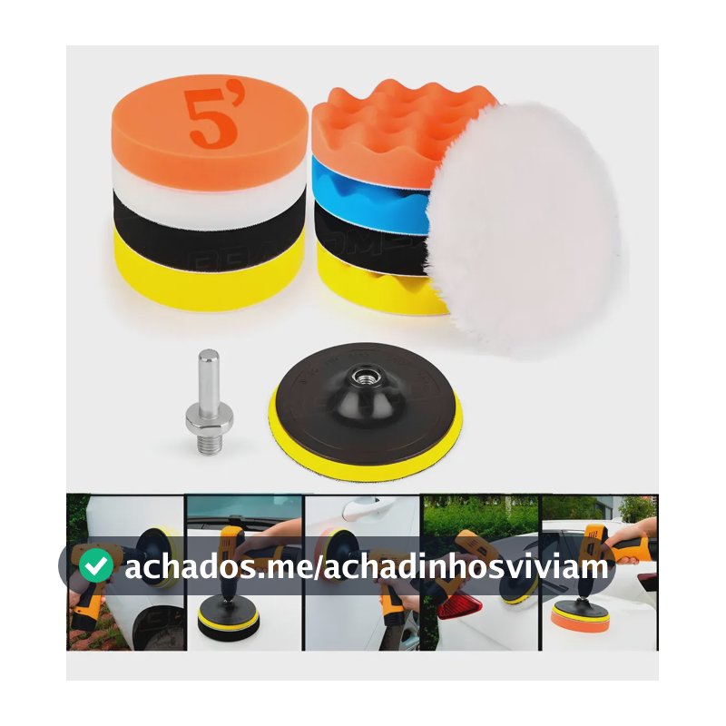 Kit 11pçs Polimento 5 Polegadas Furadeira / Parafusadeira