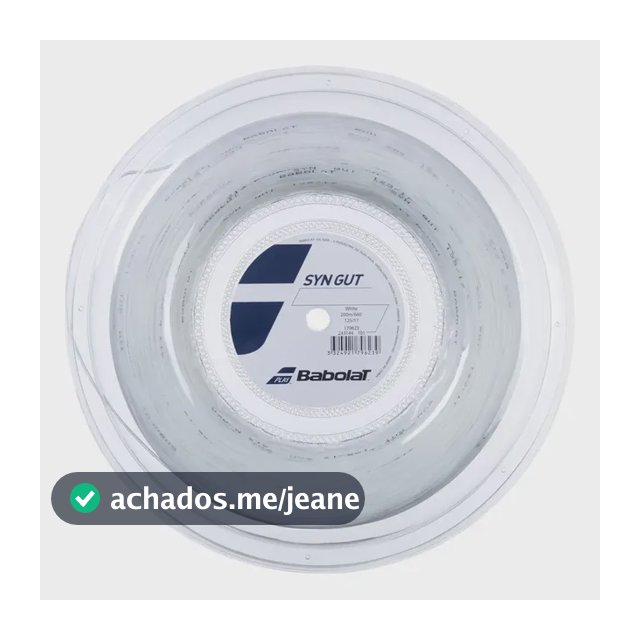 Tamanho do rolo de corda Babolat Syn Gut 1,25 mm 1,30 mm x 200 m, cor branca