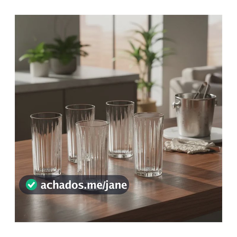 Copo Long Drink Vidro 370ml Haüskraft Egeu Transparente 6 Peças