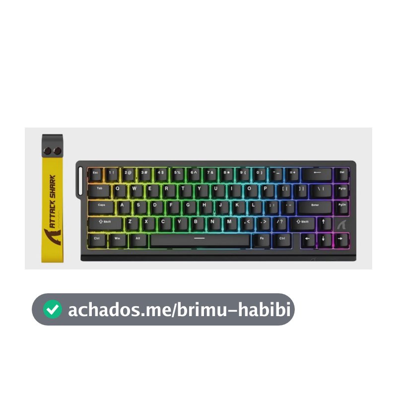 Teclado Magnético Attack Shark X68 He 8000hz Rapid Trigger Cor De Teclado Preto