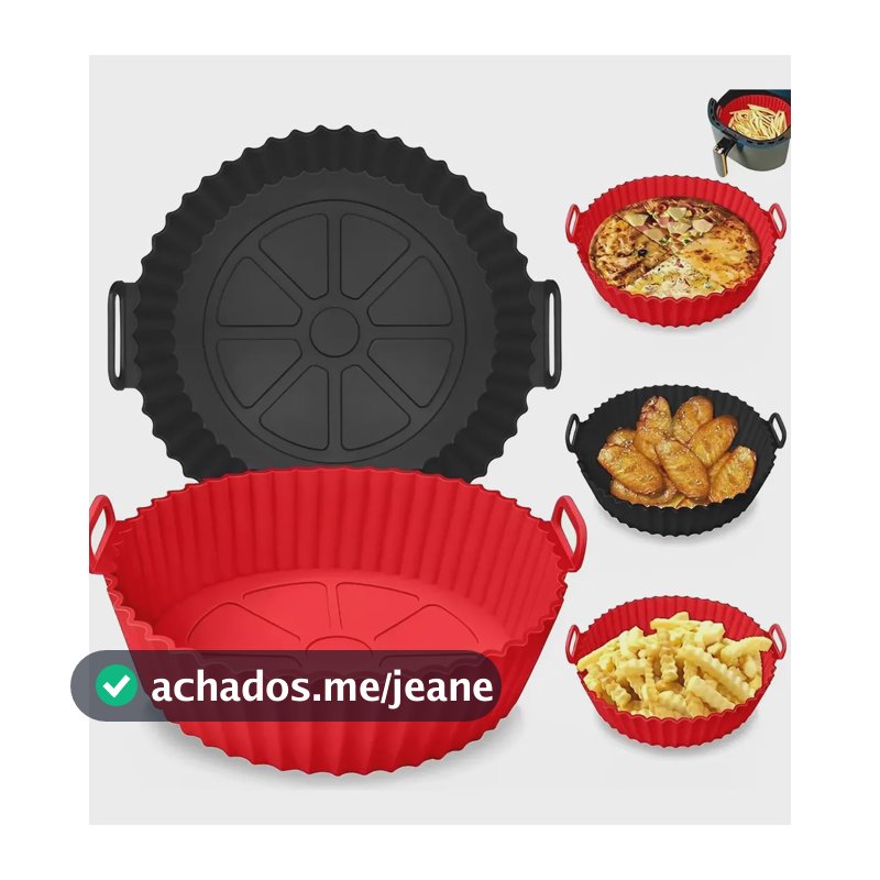 Kit 4 Formas De Silicone Assadeira P/ Air Fryer Microondas