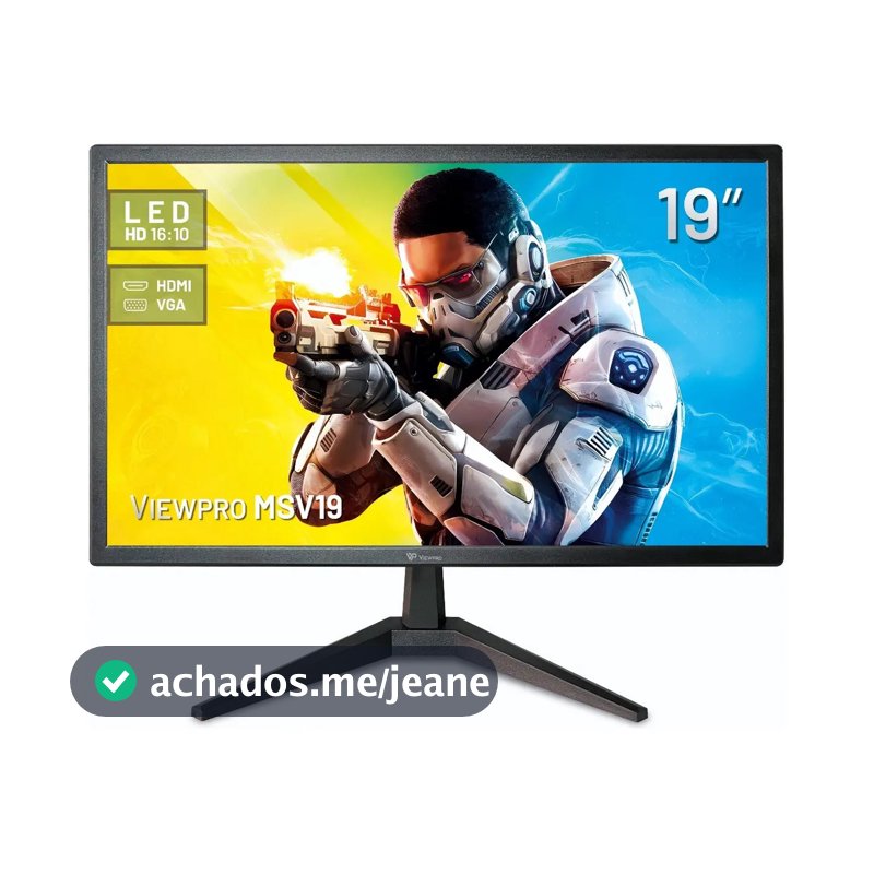 Monitor LED 19" ViewPro Resolução 1440x900 HDMI VGA VESA Preto
