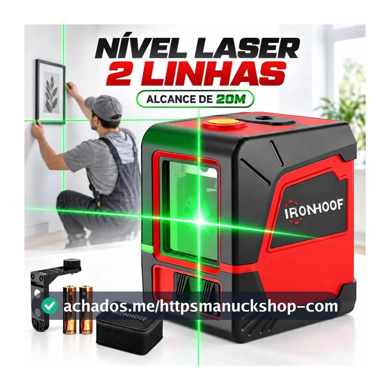 Nivel Laser 2 Linhas Verde 20m Profissional Autonivelante