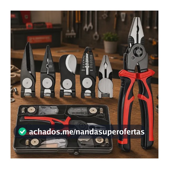 Alicate 5 Pontas Multifuncional Universal Linha Profissional Vermelho E Preto
