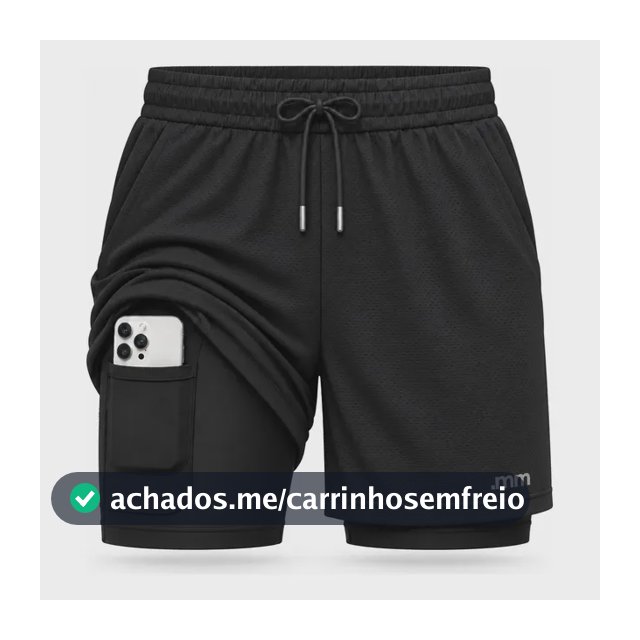 Bermuda Masculina 2 Em 1 Compressão Short Dry Fit Academia