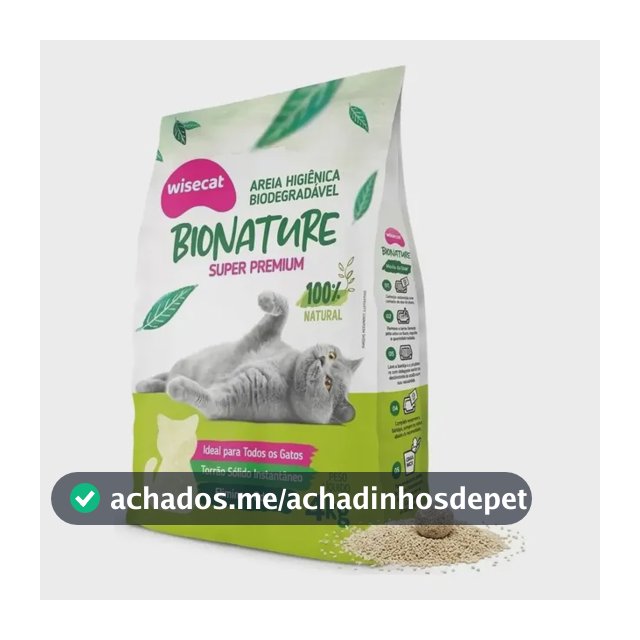 Areia De Mandioca Para Gatos Biodegradável Wisecat 4kg Bionature