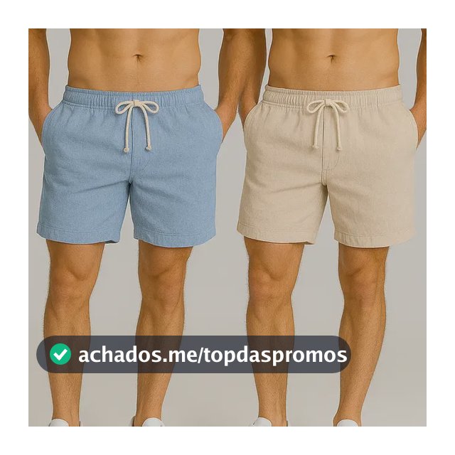 Kit 2 Shorts Linho Masculina Bermuda Estilo Mauricinho Leve
