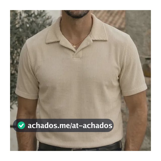 Camisa Camiseta Polo Masculina Texturizada Sem Botão