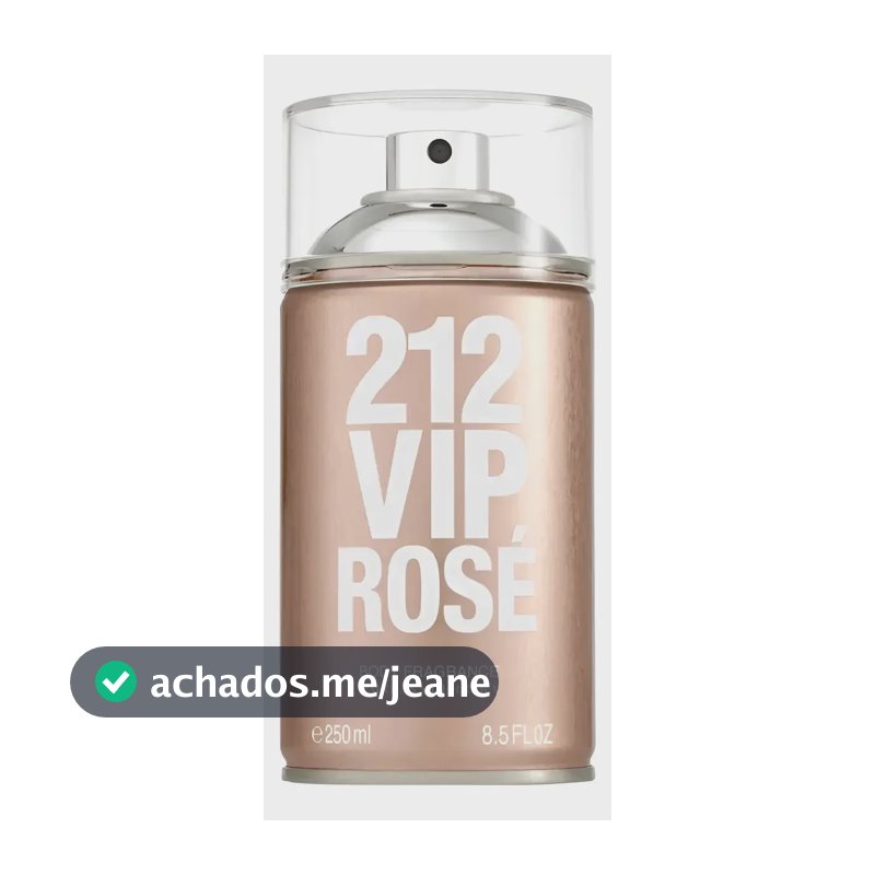 Body Fragrance 212 Vip Rosé 250ml Feminino Floral Frutado Carolina Herrera