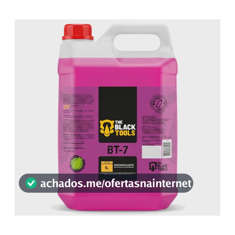 Desengraxante Bt-7 Galão 5l Limpeza Pesada Multiuso Automotivo Motores Chassis Oficina The Black Tools