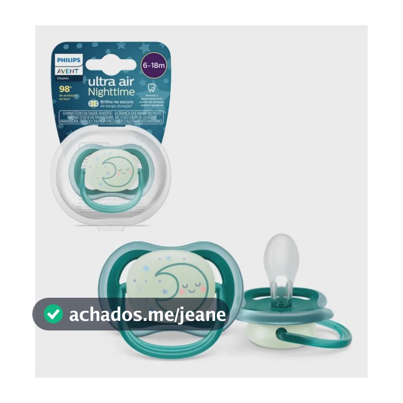 Chupeta Ultra Air Noturna Lua 6-18m SCF377/02