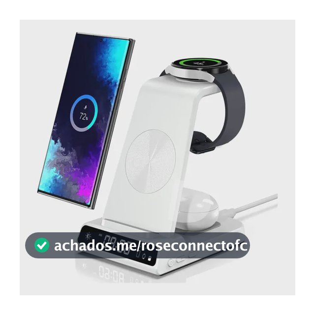 Carregador Sem Fio 3 Em 1 Samsung Com Relógio