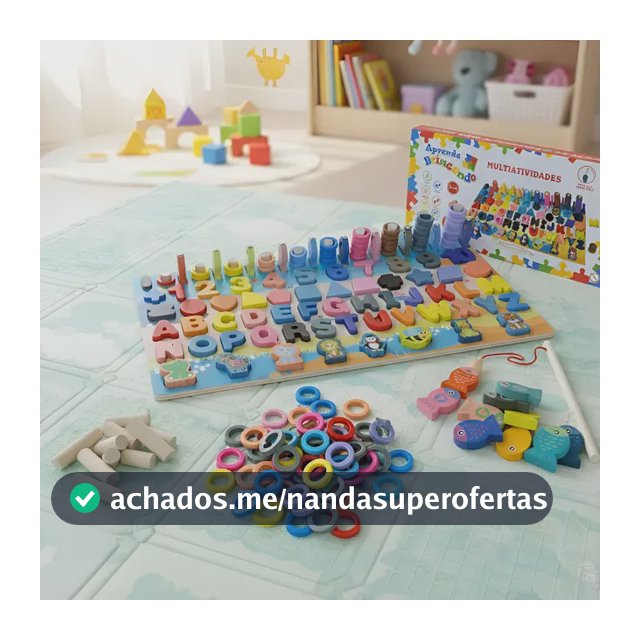 Brinquedo Montessori Educativo Números Cores Formas Madeira Colorida
