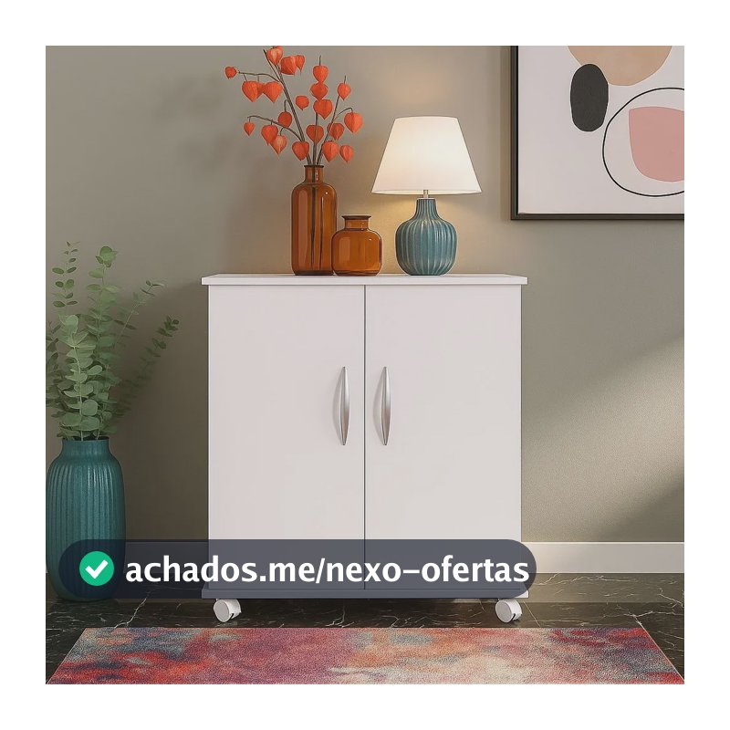 Armário Balcão Para Quarto 2 Portas Multiuso Utensílios Cor Branco