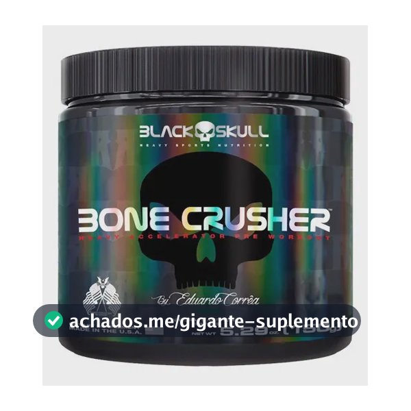 Pré Treino Bone Crusher 30 Doses - Black Skull Sabor Yellow Fever