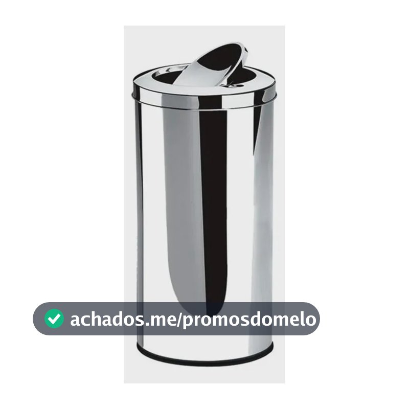 Lixeira Aço Inox 21L Litros Grande Com Tampa Basculante Swing Cesto Escritório Consultório Banheiro Lavabo Cozinha Reciclável Orgânico