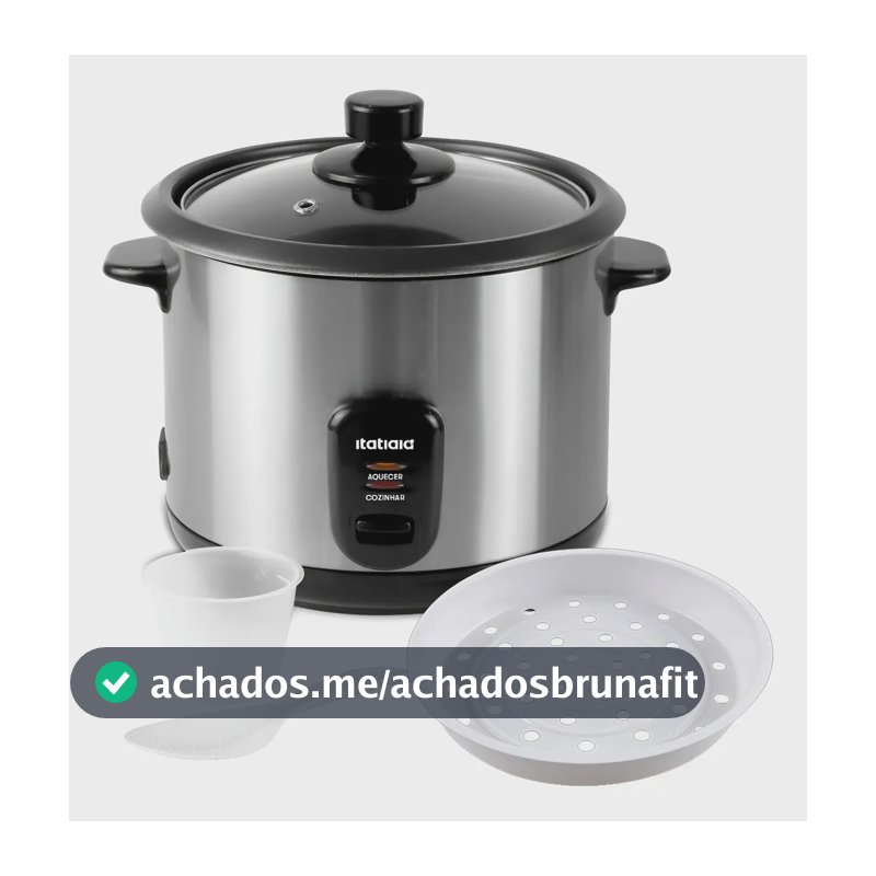 Panela De Arroz Elétrica 10 Xícaras 1.8 Litros Prateado
