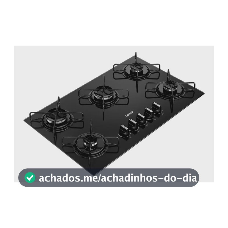 Cooktop Consul a Gás 5 Bocas com Grades Estáveis - CD075BE Preto