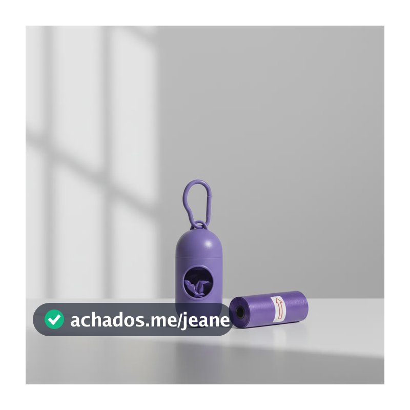 Kit Suporte Cata Caca Pet Com Refil Lilás