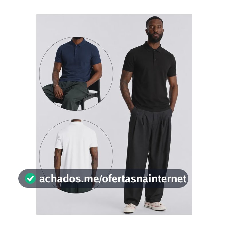 Kit 3 Camisa Masculina Malha Fria Polo Tech Manga Curta Variados M