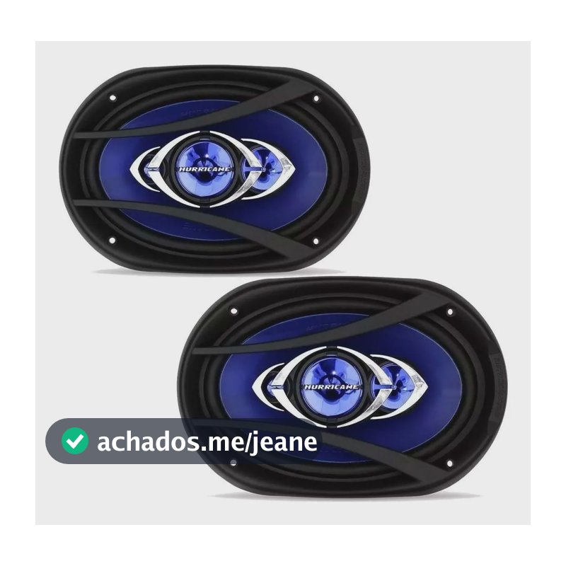 Alto-falante Quadriaxial Hurricane CM 69 6x9 Pol 180W RMS Preto/Azul para Carro