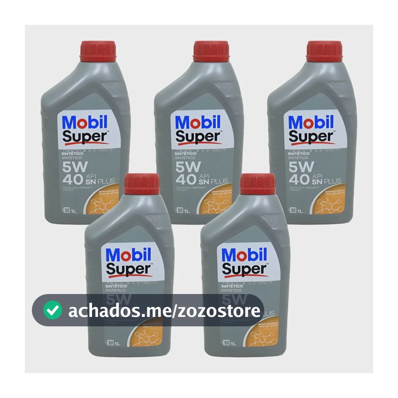 Kit 5 Óleos Motor 5w40 Sintético Mobil Sn Plus