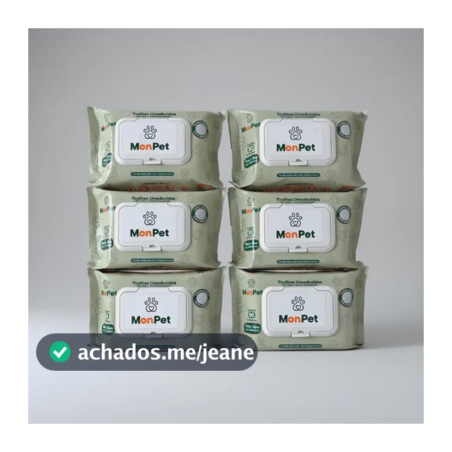 Toalha Lenço Umedecido Para Caes E Gatos Pet 6 Pacotes C/ 50