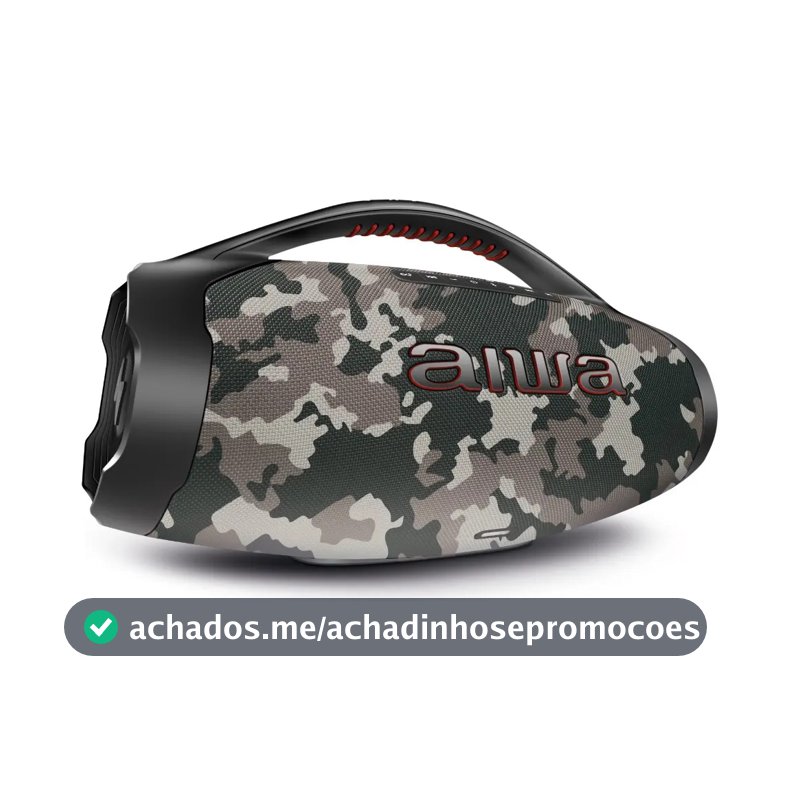 Caixa de Som Boombox Plus AIWA BBS-01-BG 200W Bluetooth 30H IP66 USB Cinza
