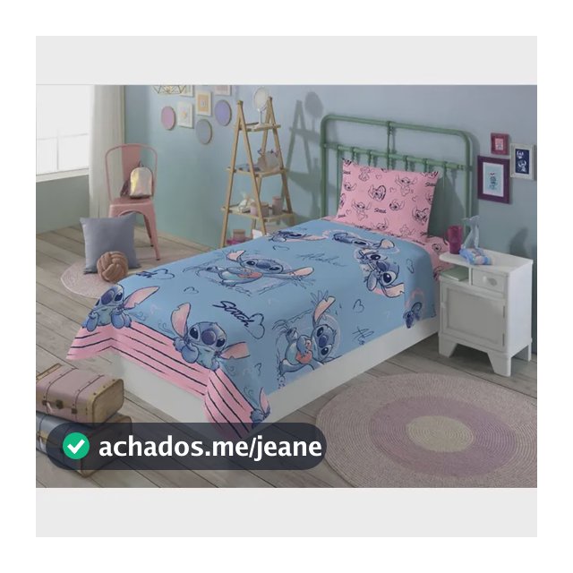 Jogo De Lençol Cobre Leito + Fronha Quarto Lilo Stitch