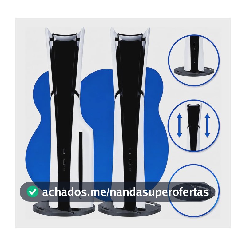 Suporte Vertical para PS5 Slim: Base Estável de Mesa e Rack