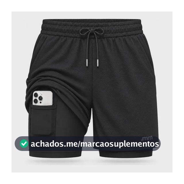 Bermuda Masculina 2 Em 1 Compressão Short Dry Fit Academia