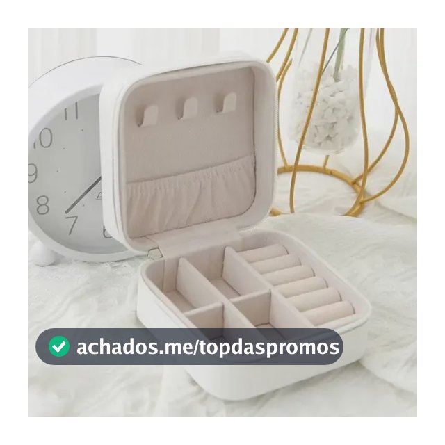 Kit 5 Porta Jóias Portátil Viagem Estojo Maleta Caixa Couro