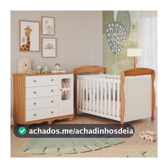 Quarto De Bebê Completo Berço Americano Marquesa Cômoda Uli