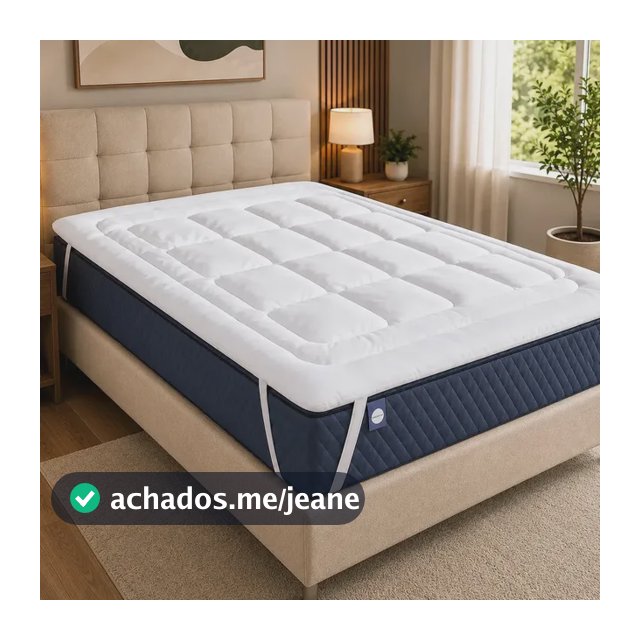 Pillow Top para Cama Casal Grosso Extra Macio de 400 Fios Hotel Branco