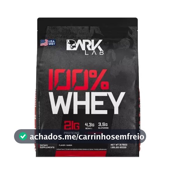 Whey Protein Concentrado 100% 900g Refil Dark Lab Sabor Cookies